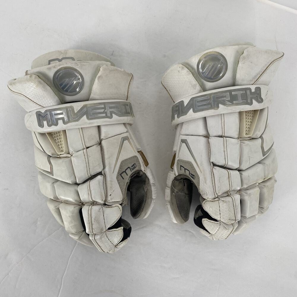 Maverick M4 375 Large 13” Lacrosse Gloves White - Picture 2 of 11